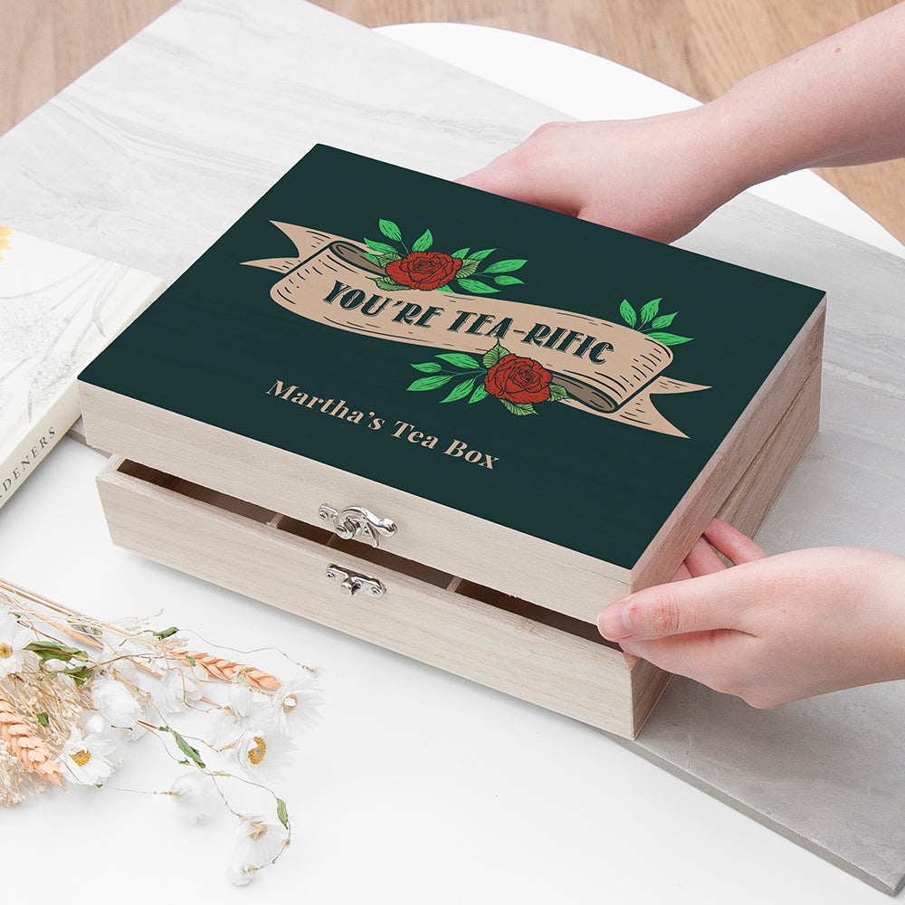 Personalised Tea rific Tea Box Selection: 6 Tea Boxes By Gift Moments
