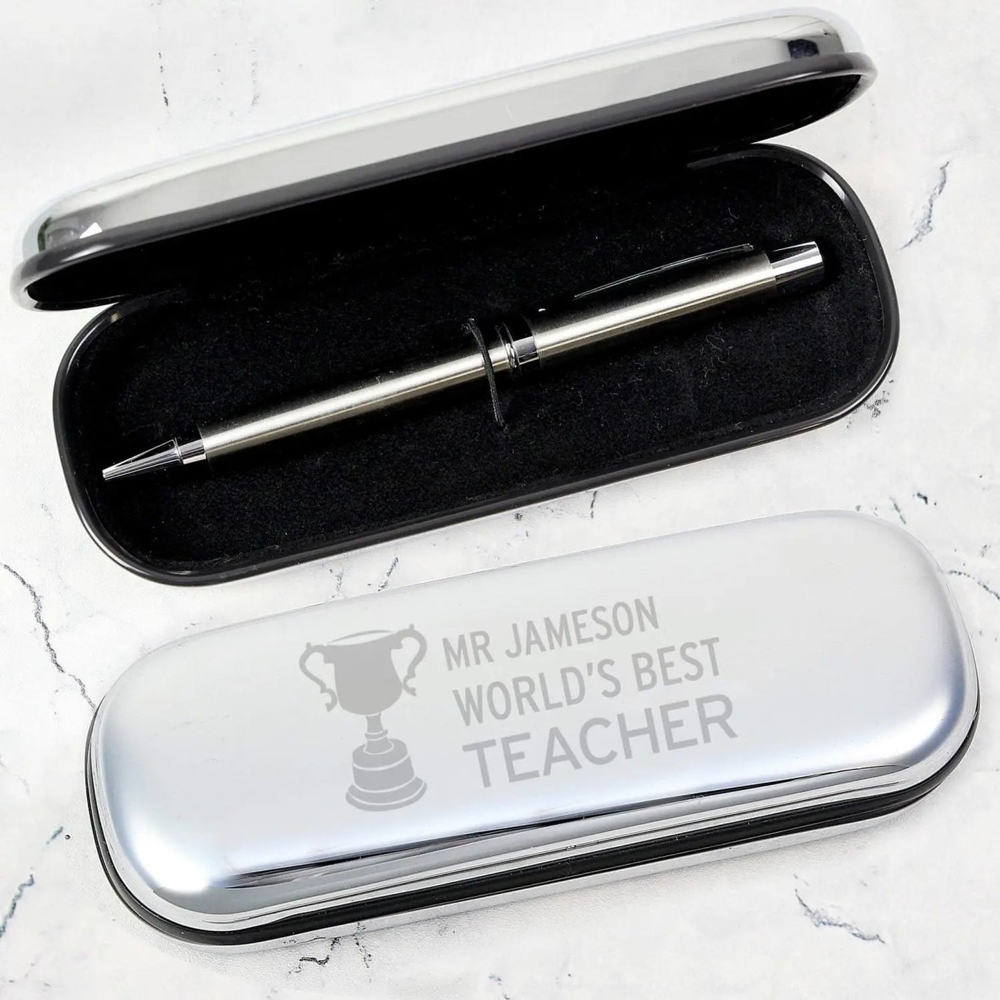 Personalised Teacher Trophy Pen and Box Set: 3 - Pens & Pencils By Gift Moments