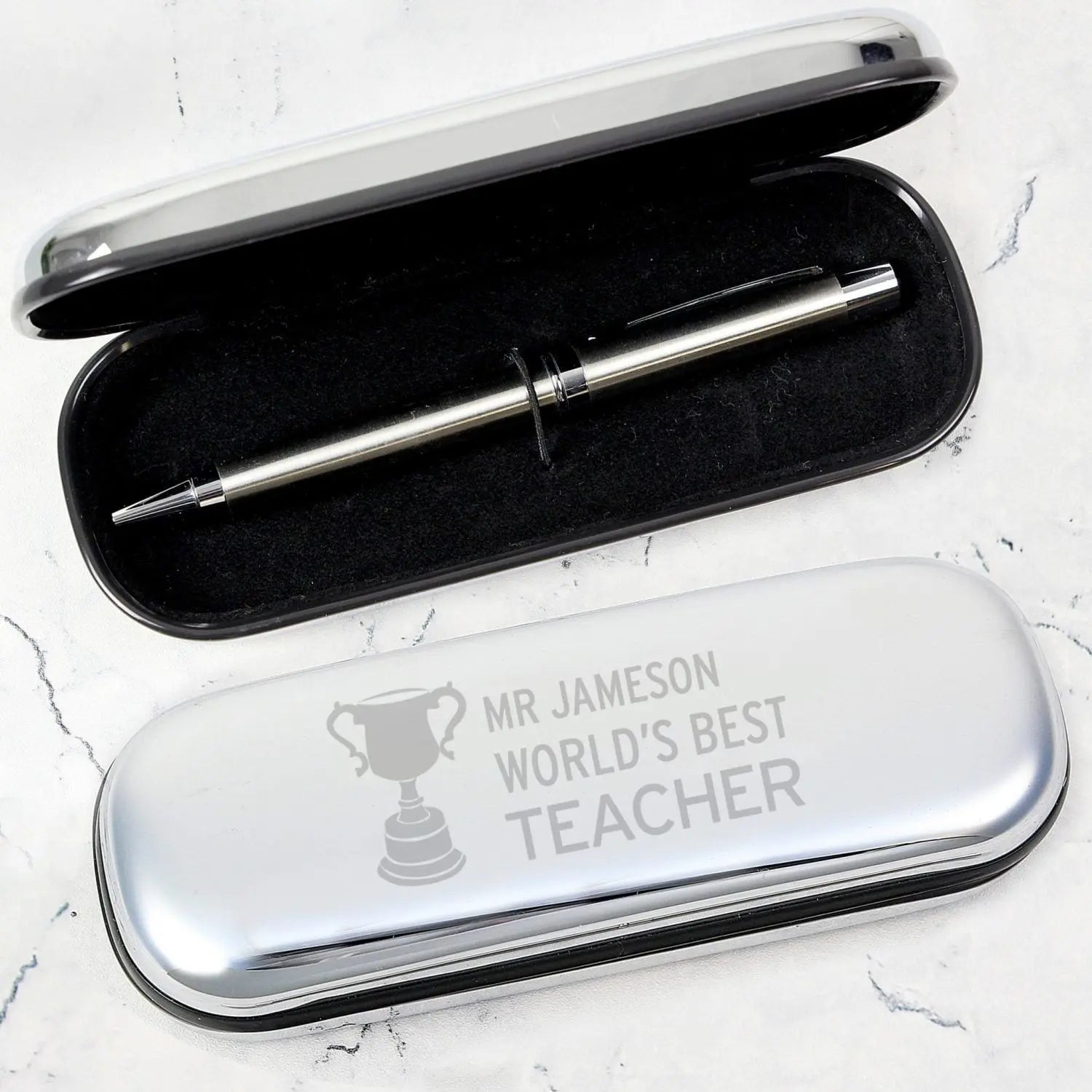 Personalised Teacher Trophy Pen and Box Set: 3 - Pens & Pencils By Gift Moments