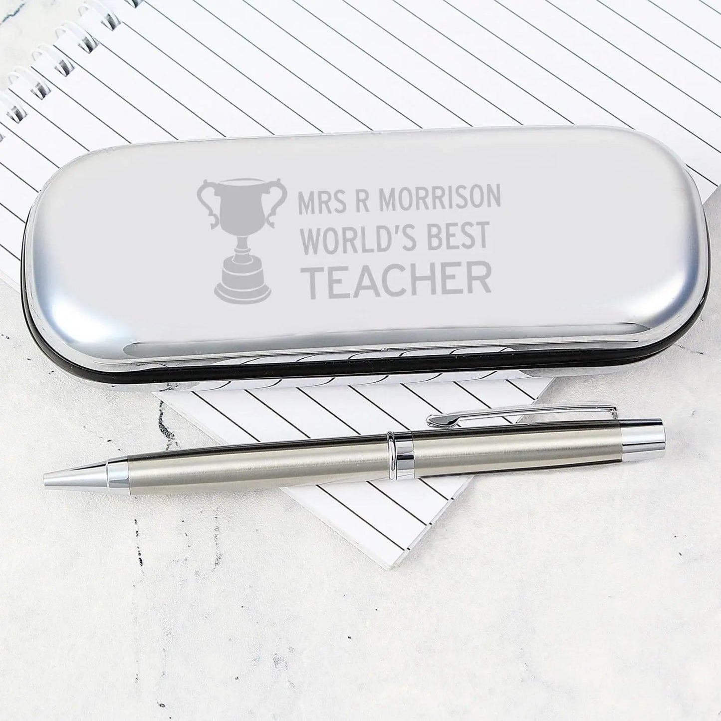 Personalised Teacher Trophy Pen and Box Set: 1 - Pens & Pencils By Gift Moments