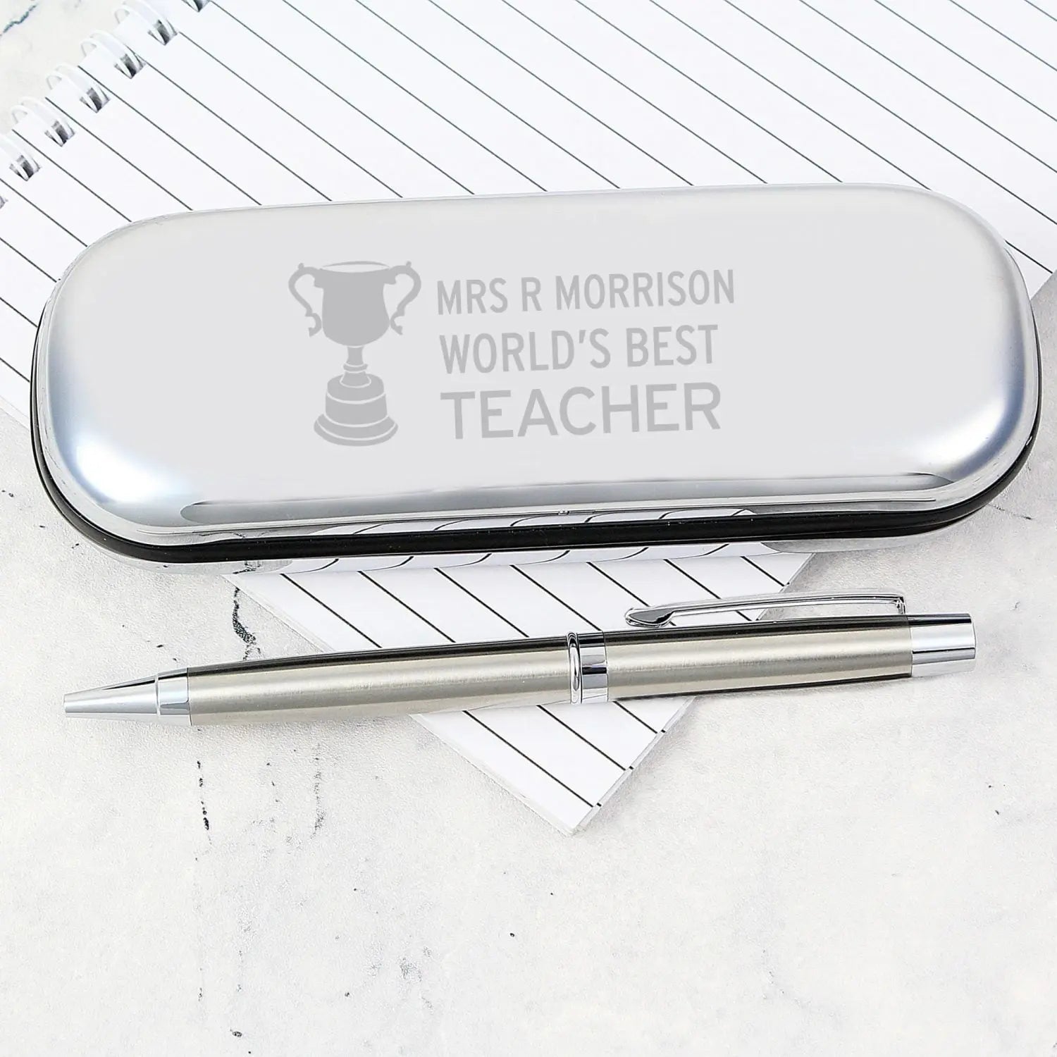 Personalised Teacher Trophy Pen and Box Set: 1 - Pens & Pencils By Gift Moments