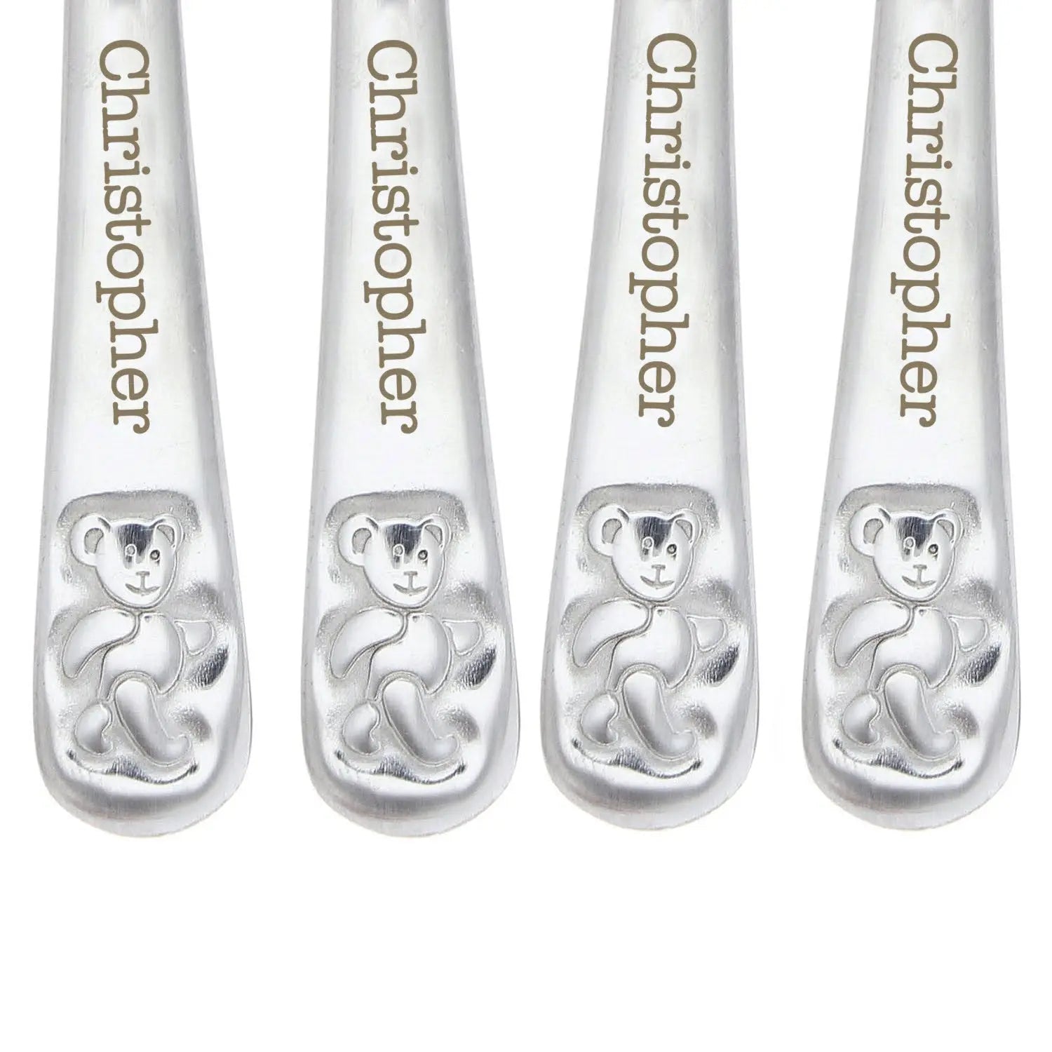Personalised Teddy 4 Piece Embossed Cutlery Set - Shop Cutlery Sets At Gift Moments - 5