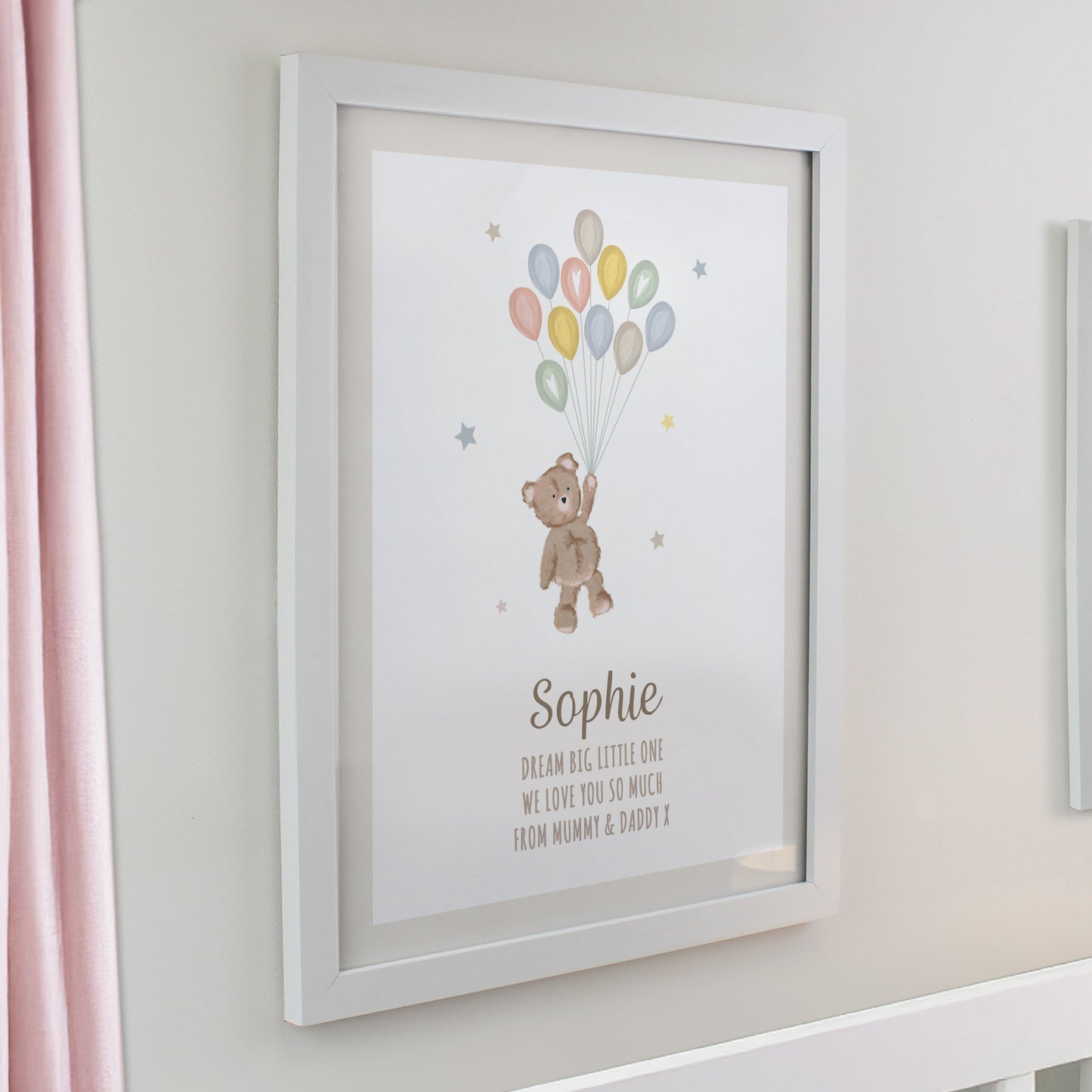 Personalised Teddy Balloon Framed Prints: 6 - Framed Prints By Gift Moments