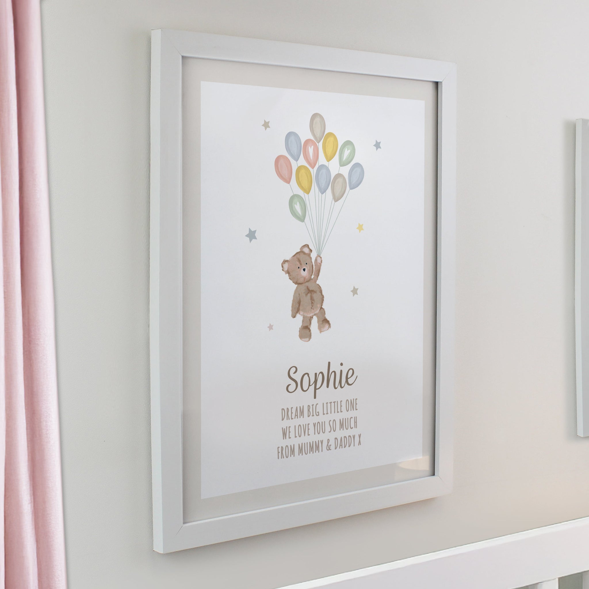 Personalised Teddy Balloon Framed Prints: 6 - Framed Prints By Gift Moments