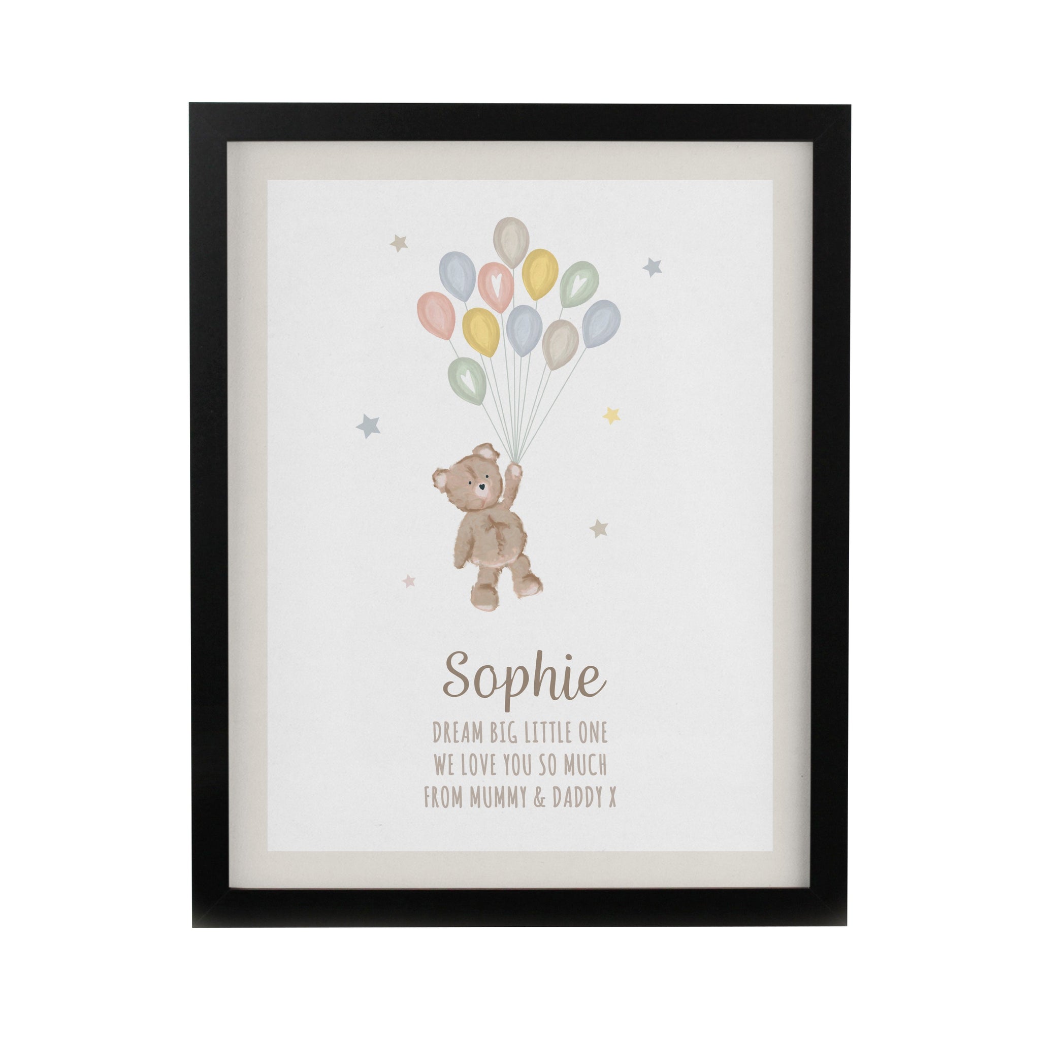 Personalised Teddy Balloon Framed Prints: 8 - Framed Prints By Gift Moments