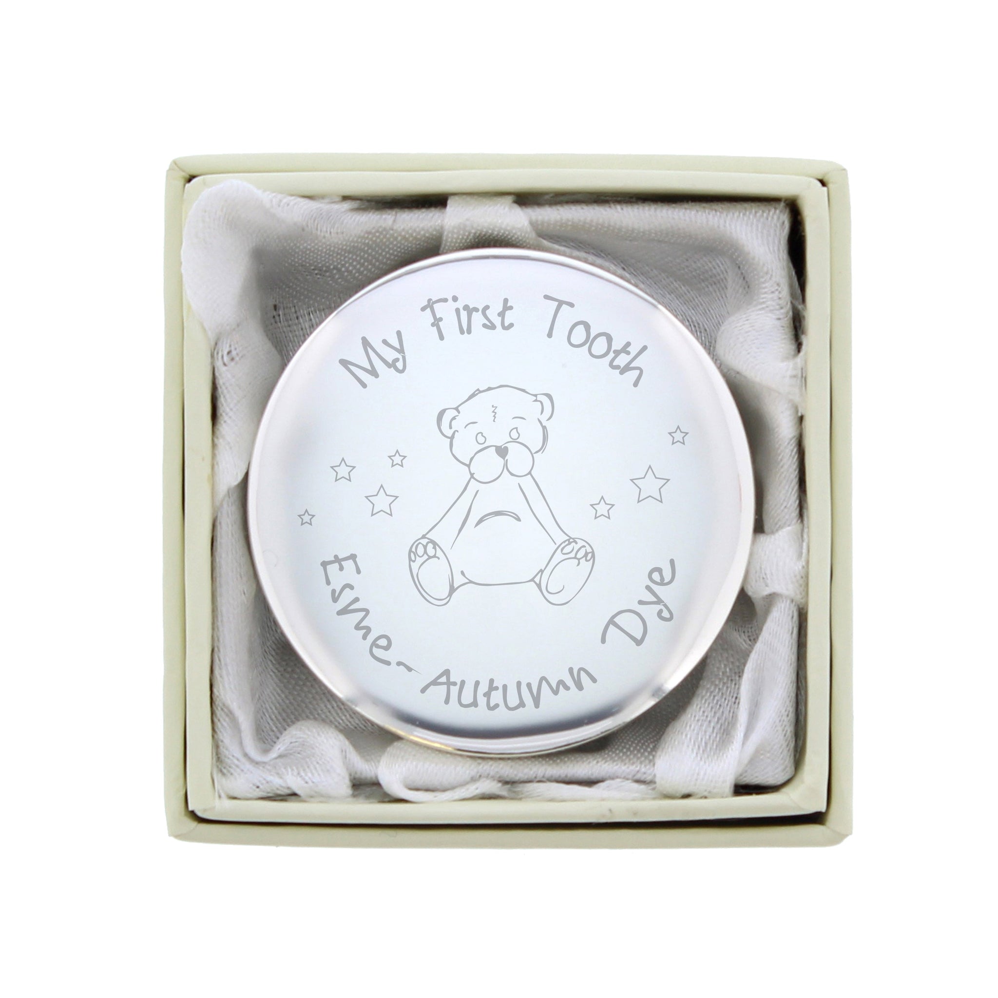 Personalised Teddy My First Tooth Trinket Box: 3 - Trinket Boxes By Gift Moments