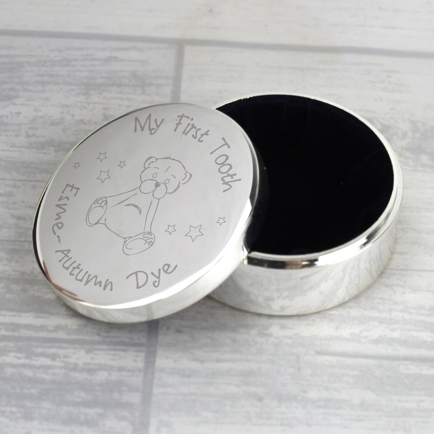 Personalised Teddy My First Tooth Trinket Box: 8 - Trinket Boxes By Gift Moments