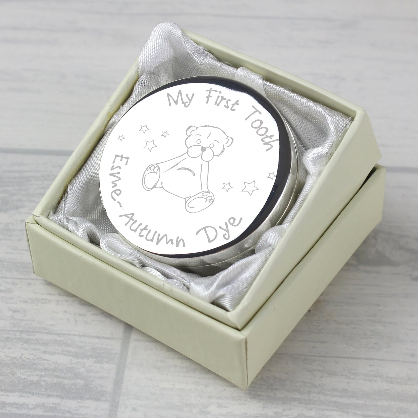 Personalised Teddy My First Tooth Trinket Box: 4 - Trinket Boxes By Gift Moments