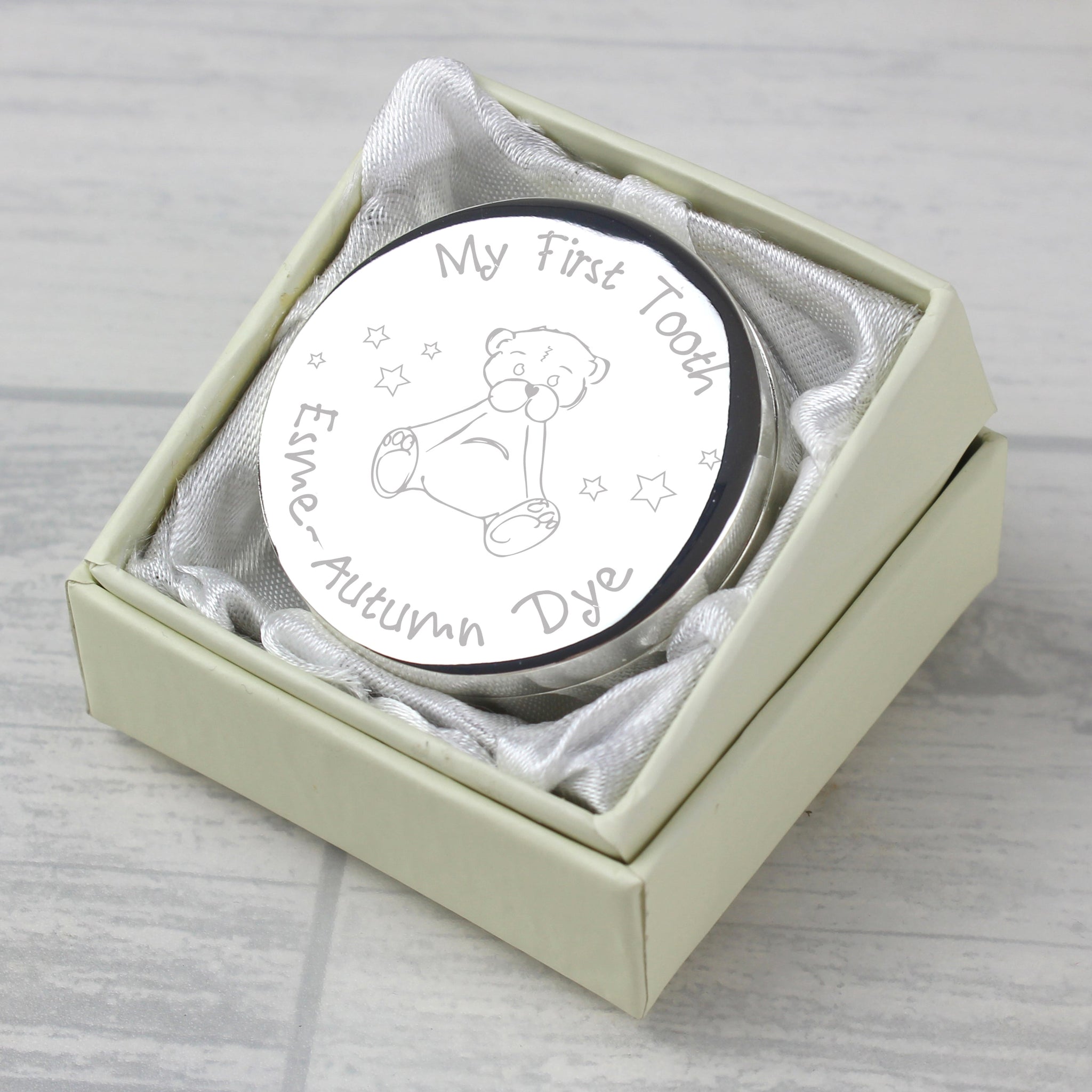 Personalised Teddy My First Tooth Trinket Box: 4 - Trinket Boxes By Gift Moments