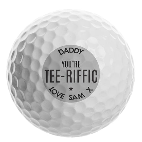 Personalised Tee-riffic Golf Ball: 3 - Golf Balls By Gift Moments