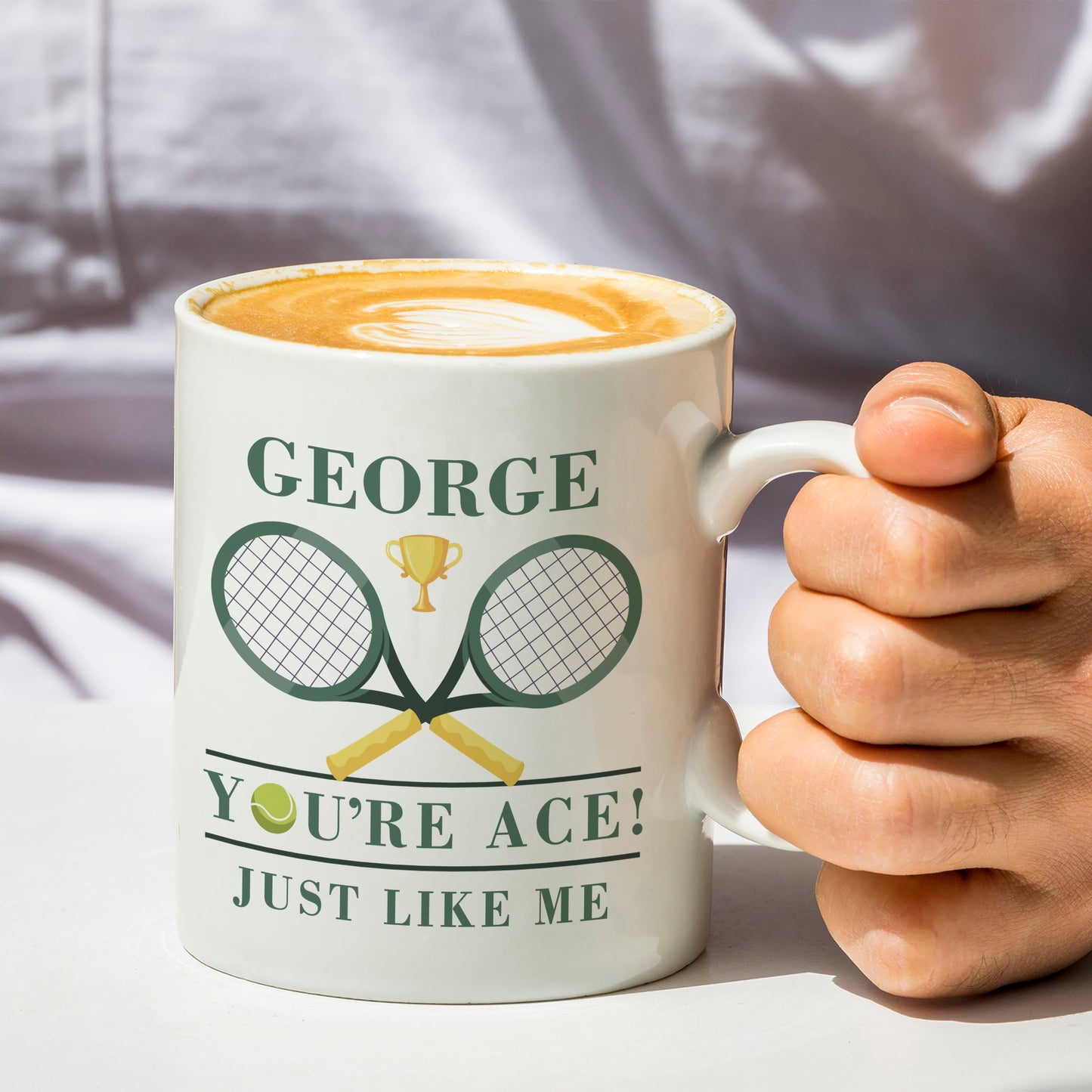 Personalised Tennis Mug: 4 - Mugs By Gift Moments