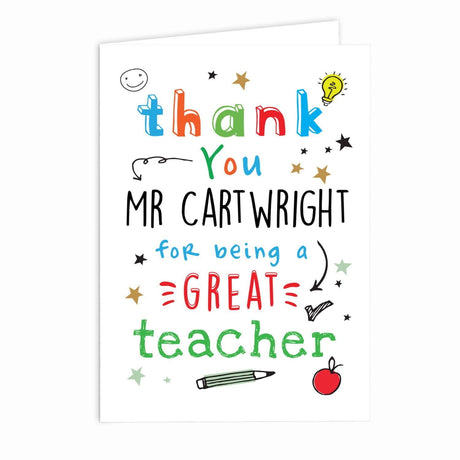 Personalised Thank You Teacher Card: 3 - Greeting Cards By Gift Moments