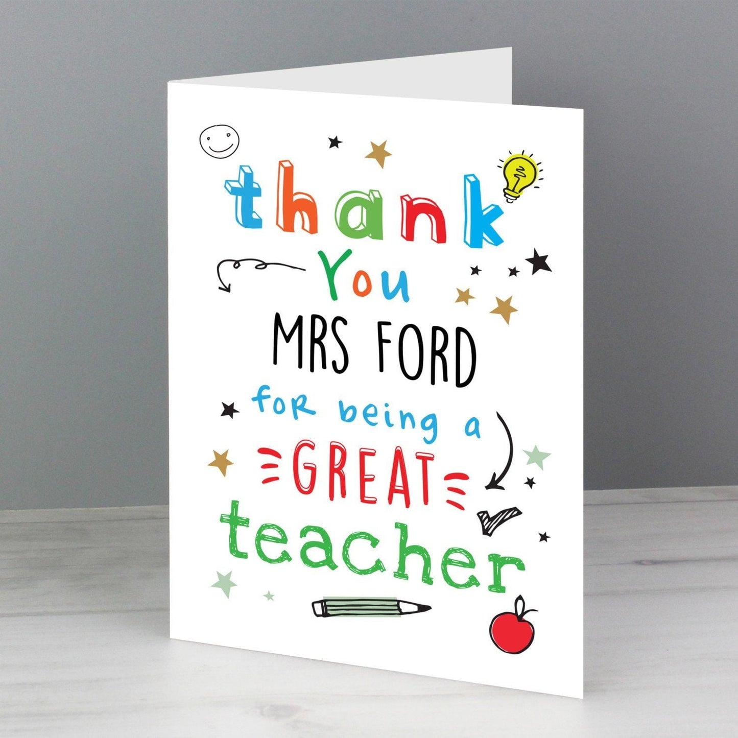 Personalised Thank You Teacher Card: 2 - Greeting Cards By Gift Moments