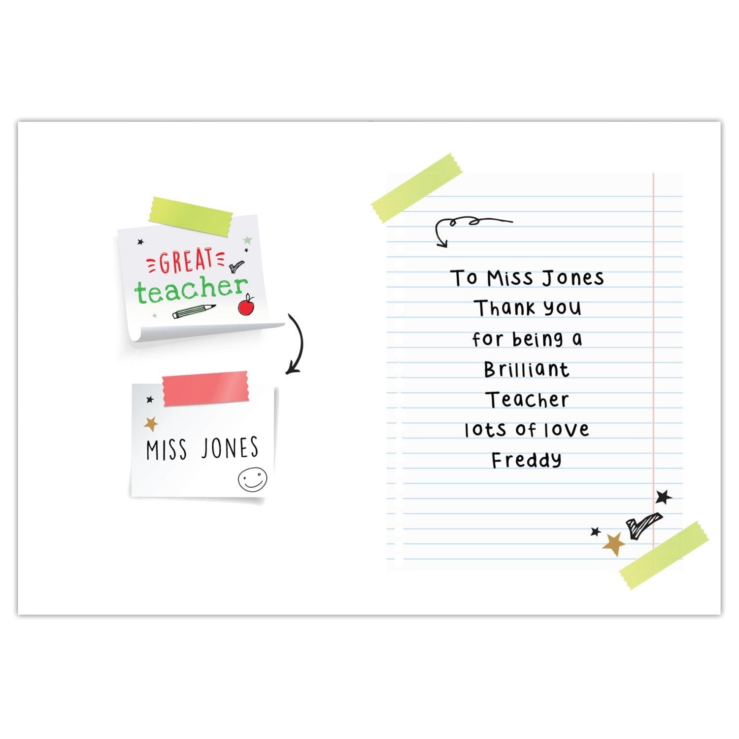 Personalised Thank You Teacher Card: 4 - Greeting Cards By Gift Moments