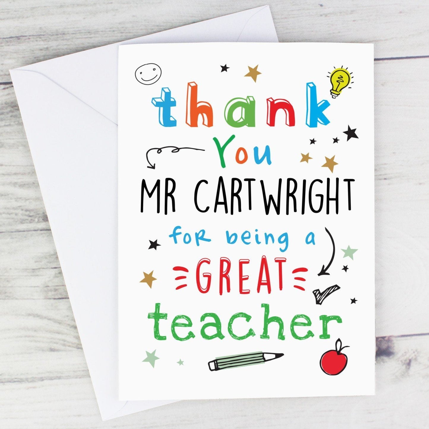 Personalised Thank You Teacher Card: 1 - Greeting Cards By Gift Moments