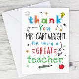 Personalised Thank You Teacher Card: 1 - Greeting Cards By Gift Moments