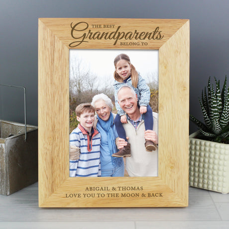 Personalised ’The Best Grandparents’ 5x7 Oak Finish Photo Frame: 3 - Photo Frames By Gift Moments
