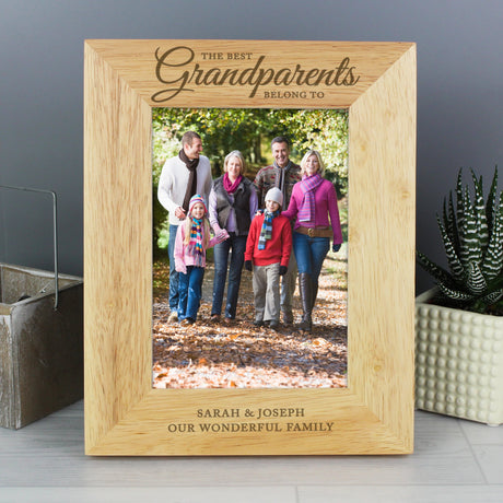 Personalised ’The Best Grandparents’ 5x7 Oak Finish Photo Frame: 5 - Photo Frames By Gift Moments