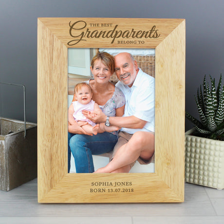 Personalised ’The Best Grandparents’ 5x7 Oak Finish Photo Frame: 1 - Photo Frames By Gift Moments