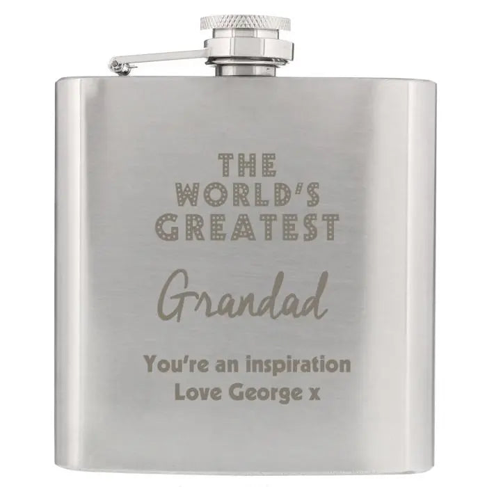 Personalised ’The World’s Greatest’ Hip Flask: 3 - Hip Flasks By Gift Moments