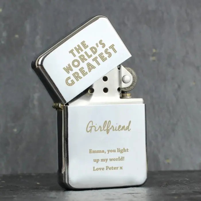 Personalised ’The World’s Greatest’ Silver Lighter - Shop Smoking Accessories At Gift Moments - 5