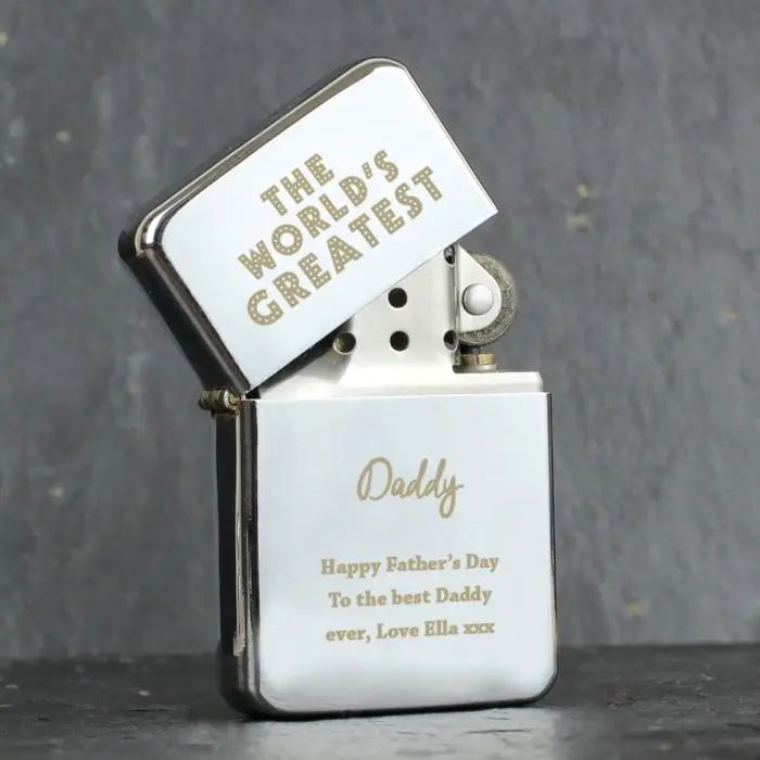 Personalised ’The World’s Greatest’ Silver Lighter: 1 - Smoking Accessories By Gift Moments