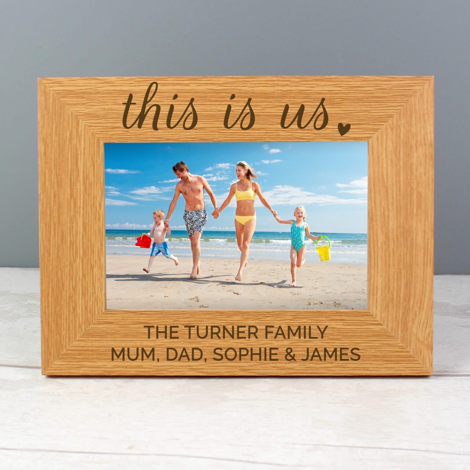 Personalised ’This Is Us’ 6x4 Landscape Wooden Photo Frame - Shop Photo Frames At Gift Moments - 3