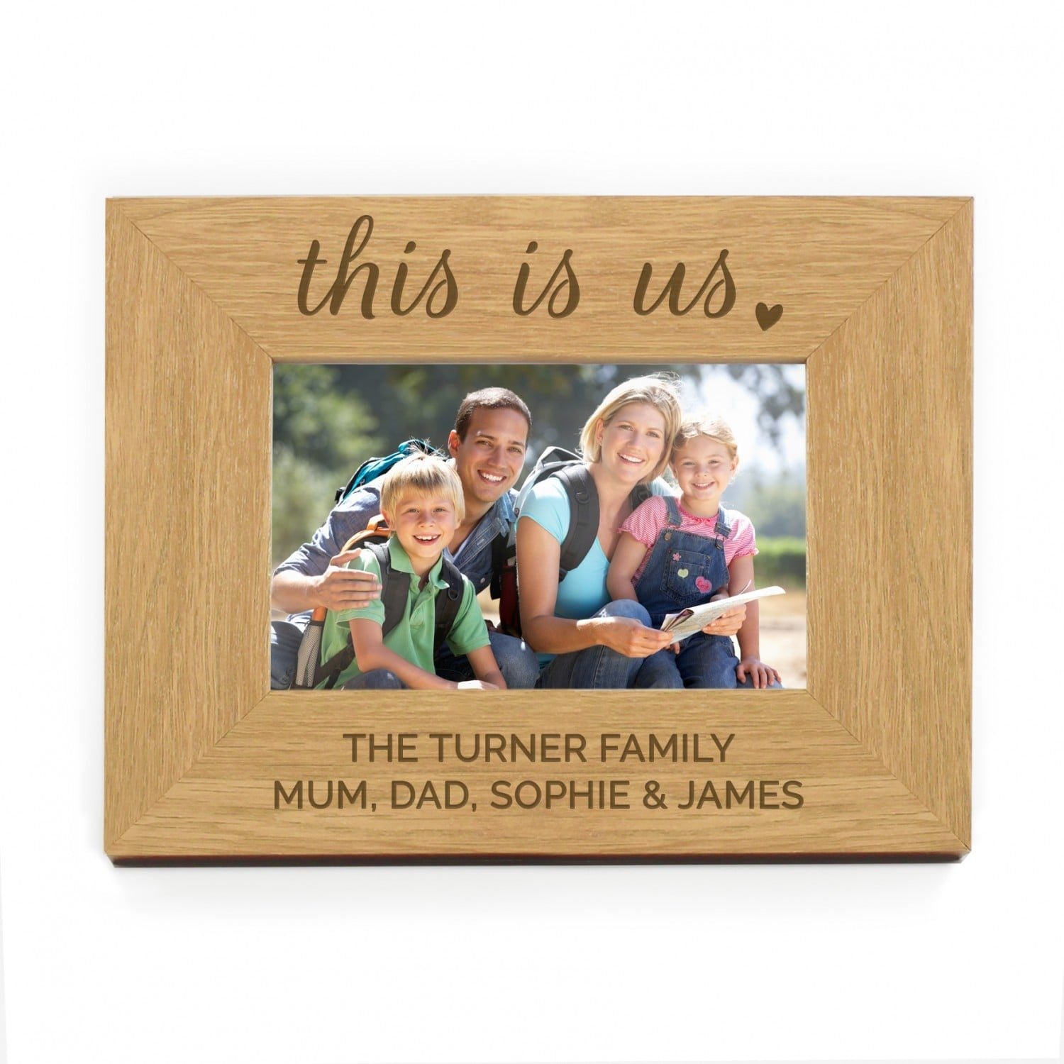 Personalised ’This Is Us’ 6x4 Landscape Wooden Photo Frame: 4 - Photo Frames By Gift Moments