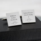 Personalised Tie the Knot Square Cufflinks - Shop Cufflinks & Tie Slides At Gift Moments - 2