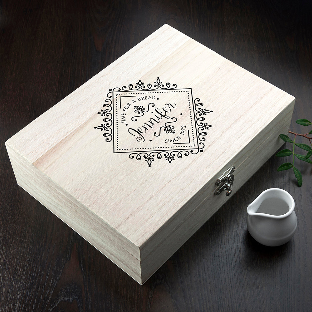 Personalised Time For a Break! Tea Box Selection: 5 Tea Boxes By Gift Moments