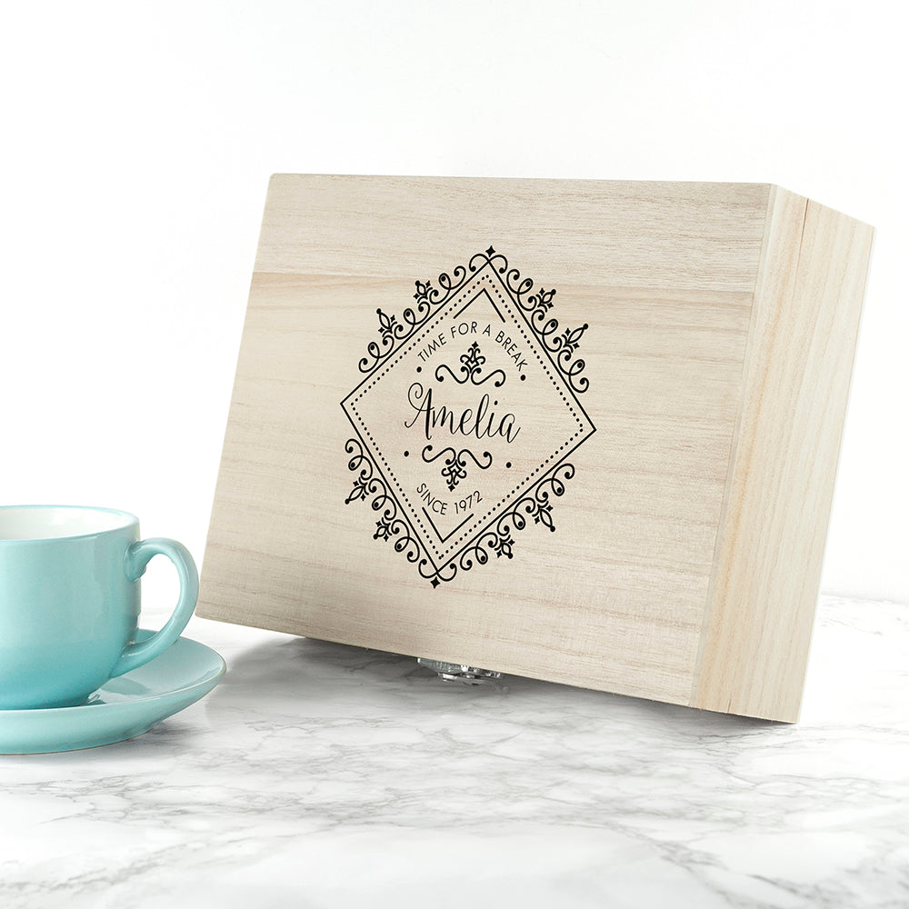Personalised Time For a Break! Tea Box Selection: 6 Tea Boxes By Gift Moments