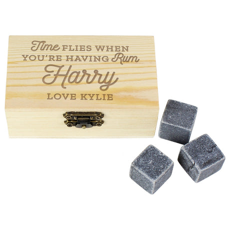 Personalised Time Flies When You’re Having Rum Cooling Stones: 3 - Barware By Gift Moments