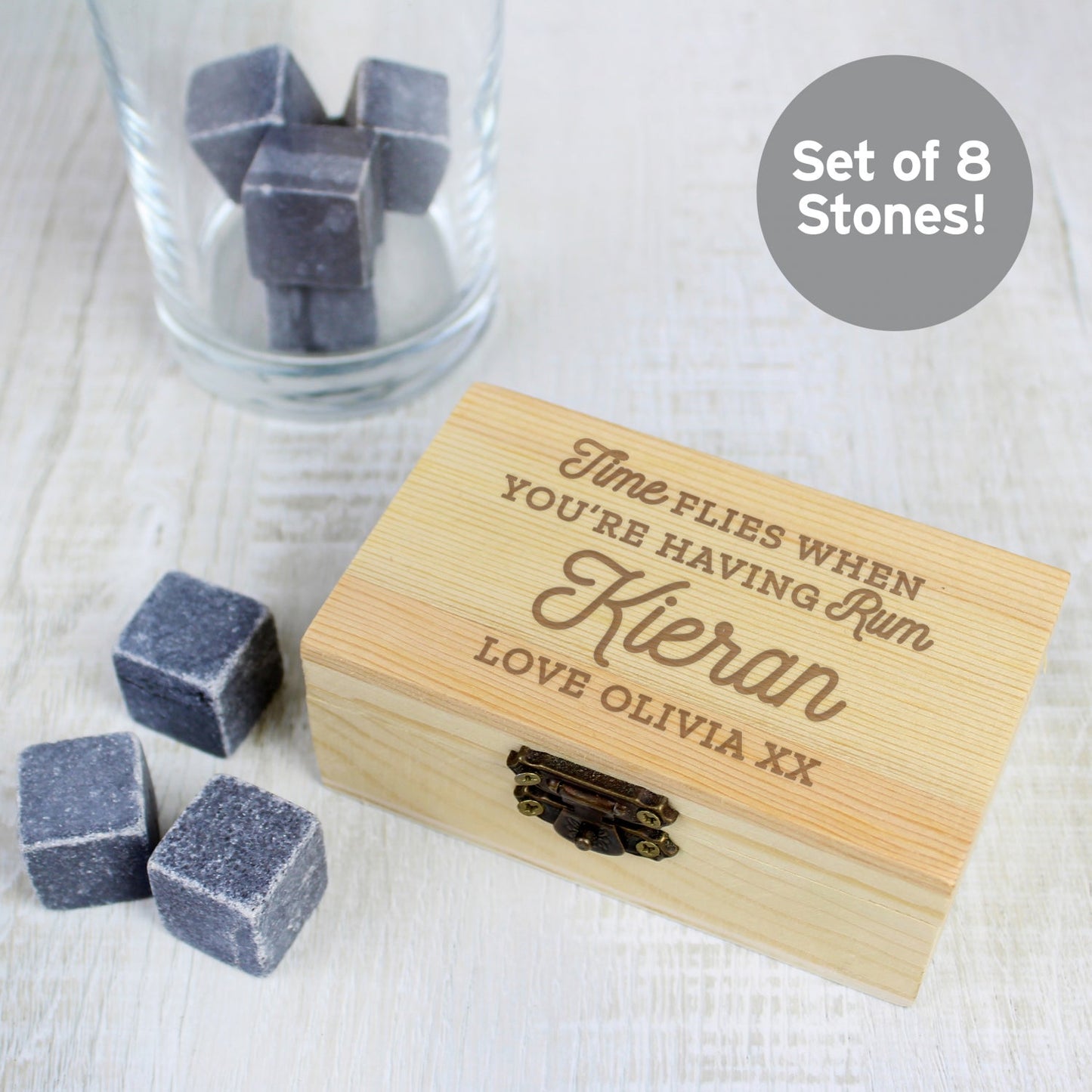 Personalised Time Flies When You’re Having Rum Cooling Stones: 2 - Barware By Gift Moments