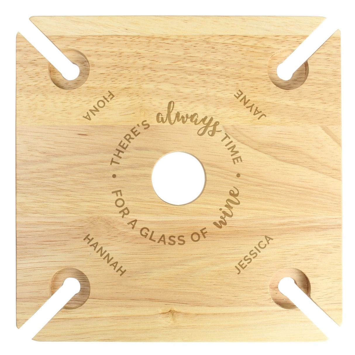 Personalised...Time For a Glass of Wine Four Wine Glass Holder & Bottle Holder: 5 - Barware By Gift Moments