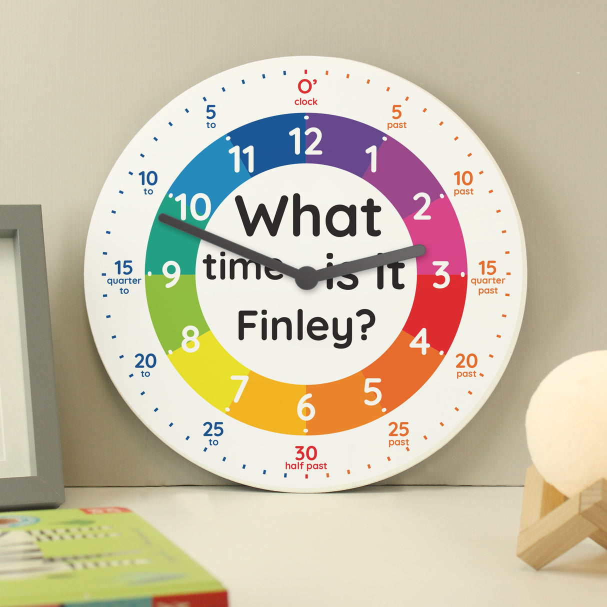 Personalised Educational Wooden Time Clock: 3 - Clocks By Gift Moments