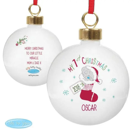 Personalised Tiny Tatty Teddy My 1st Christmas Stocking Bauble: 3 - Christmas Baubles