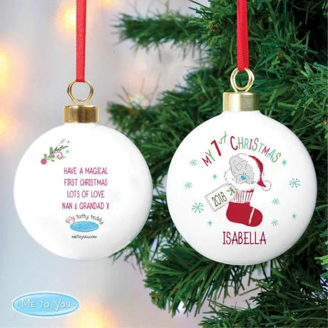 Personalised Tiny Tatty Teddy My 1st Christmas Stocking Bauble: 5 - Christmas Baubles