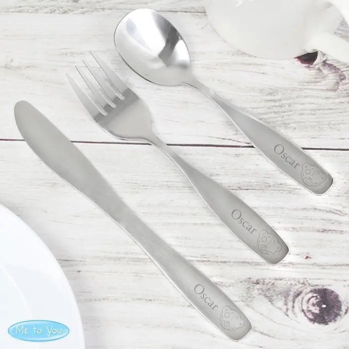 Personalised Tiny Tatty Teddy 3 Piece Cutlery Set: 3 - Cutlery Sets