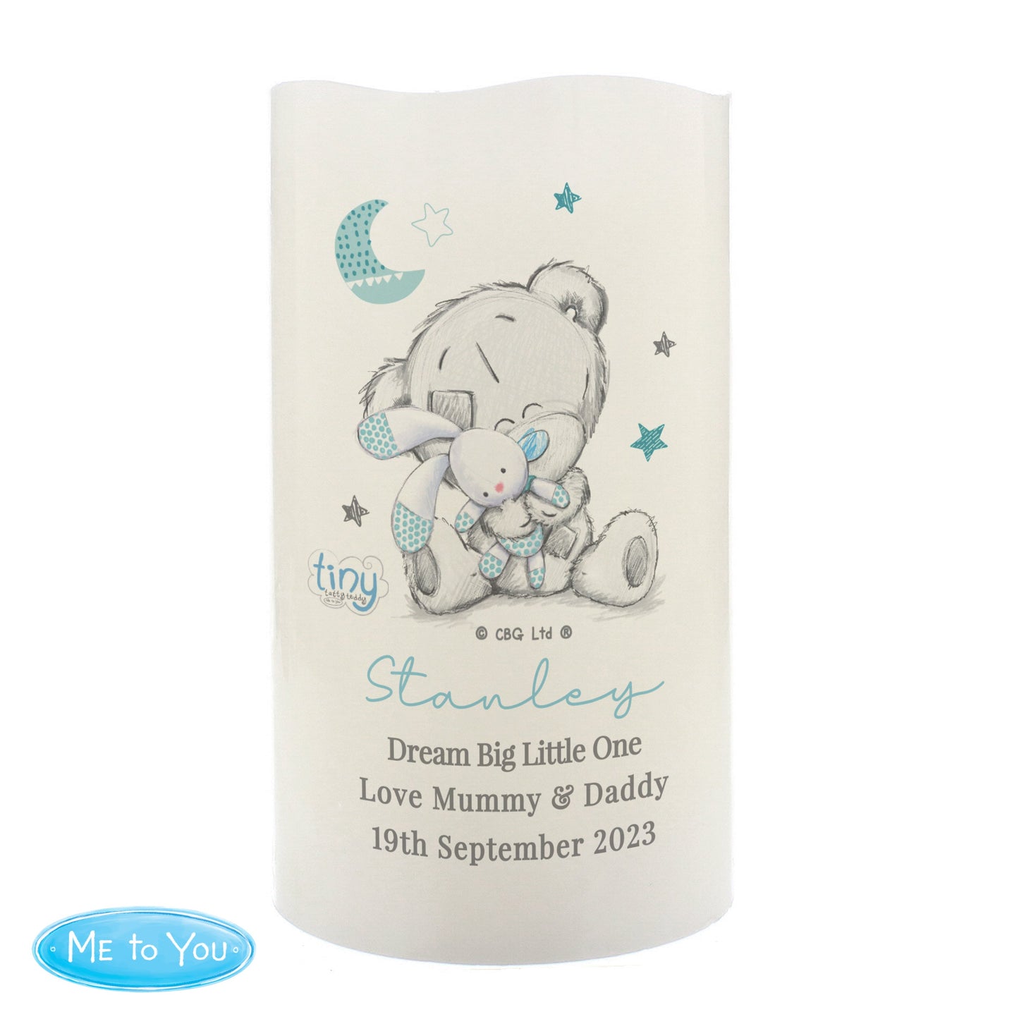 Personalised Tiny Tatty Teddy Blue Nightlight LED Candle: 5 - LED Lighting