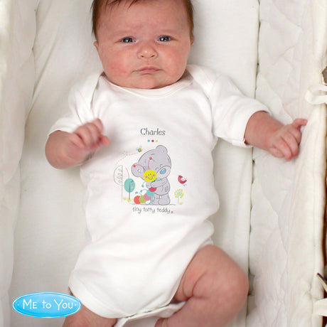 Personalised Tiny Tatty Teddy Cuddle Bug 0-3 Months Baby Vest: 1 - Baby Clothing