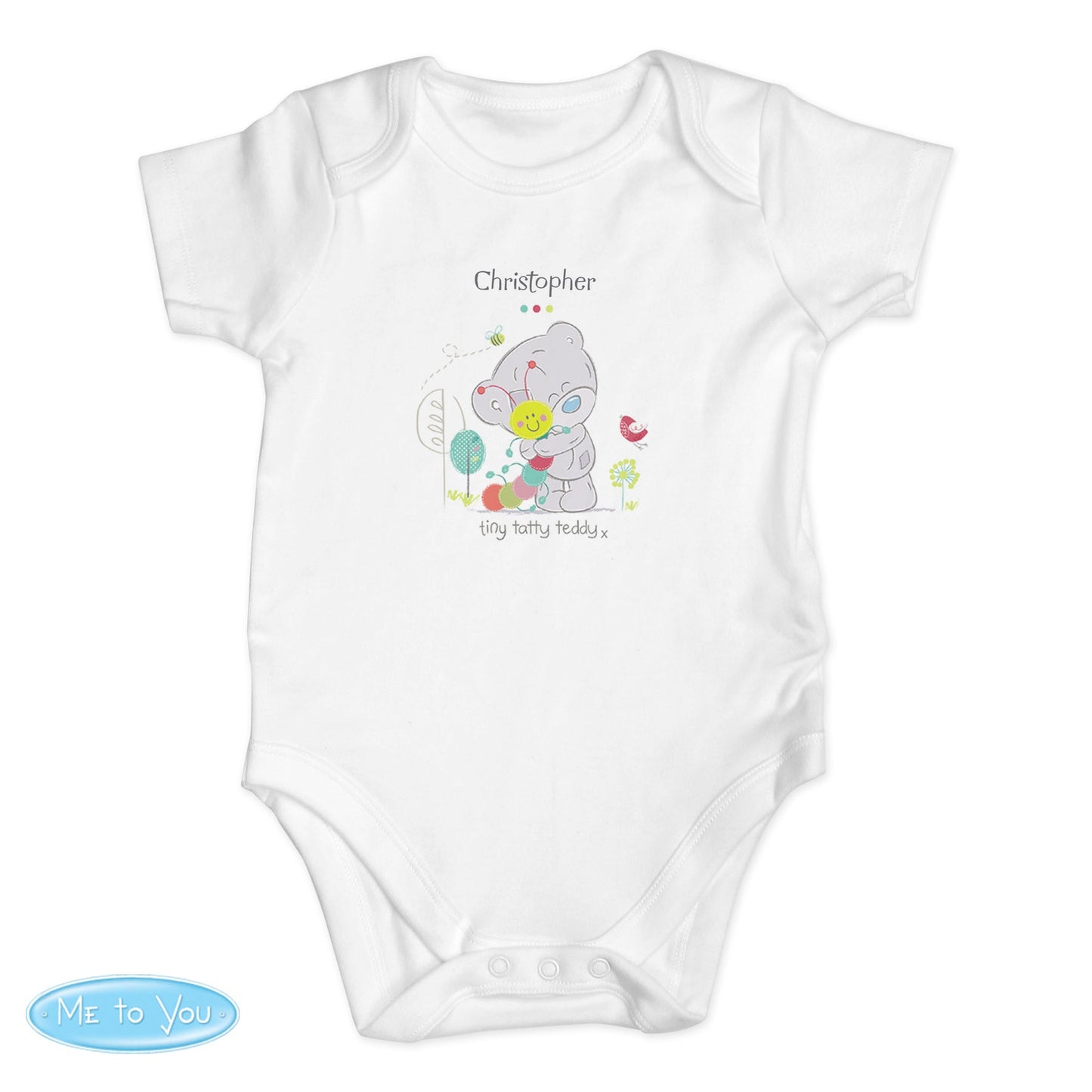 Personalised Tiny Tatty Teddy Cuddle Bug 0-3 Months Baby Vest: 2 - Baby Clothing