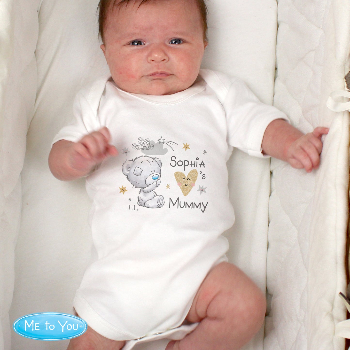 Personalised Tiny Tatty Teddy I Heart 0-3 Months Baby Vest: 1 - Baby Clothing