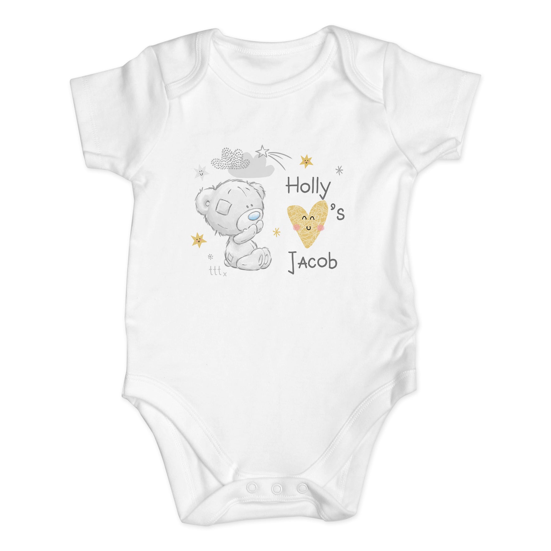 Personalised Tiny Tatty Teddy I Heart 0-3 Months Baby Vest: 2 - Baby Clothing