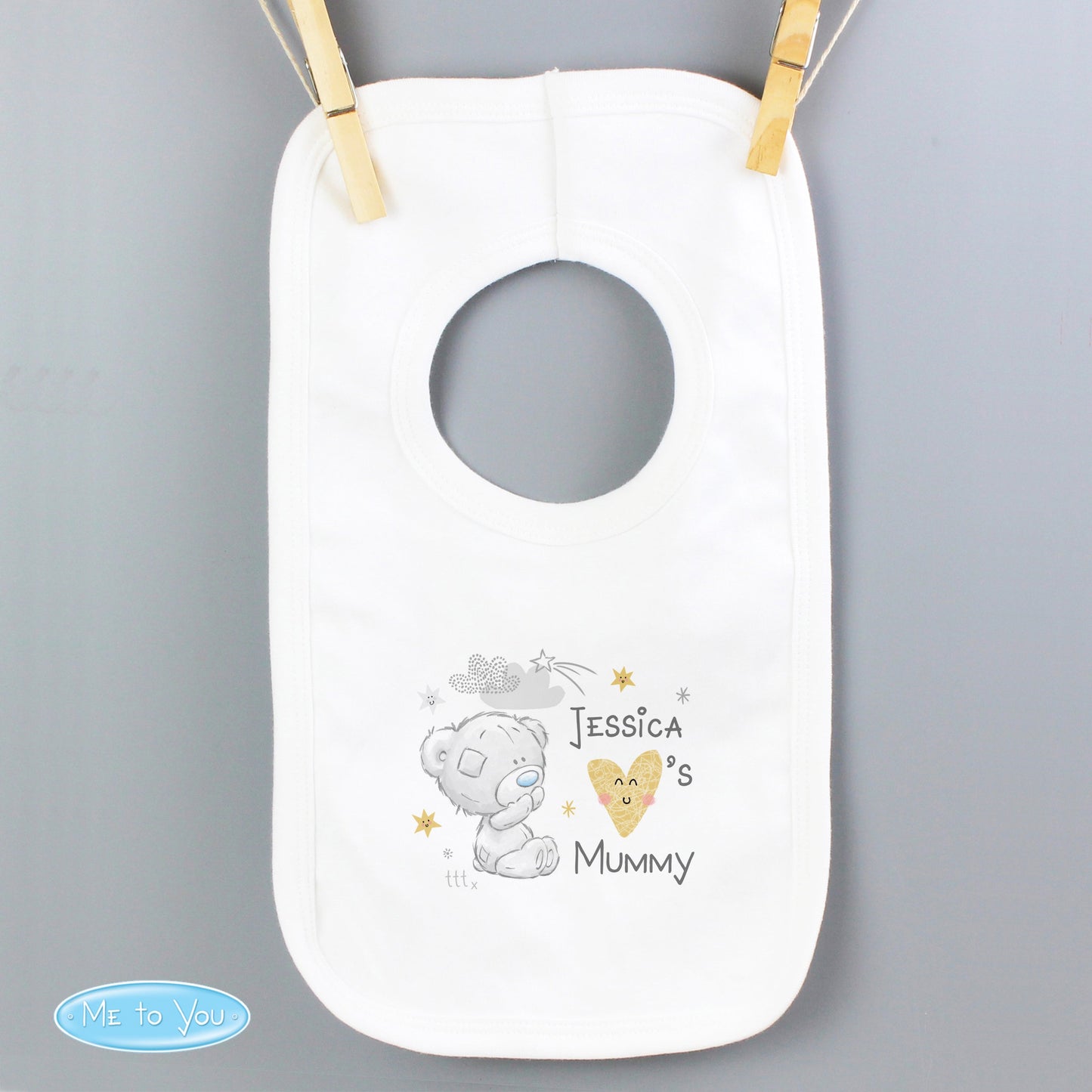 Personalised Tiny Tatty Teddy I Heart Baby Bib: 7 - Baby Clothing