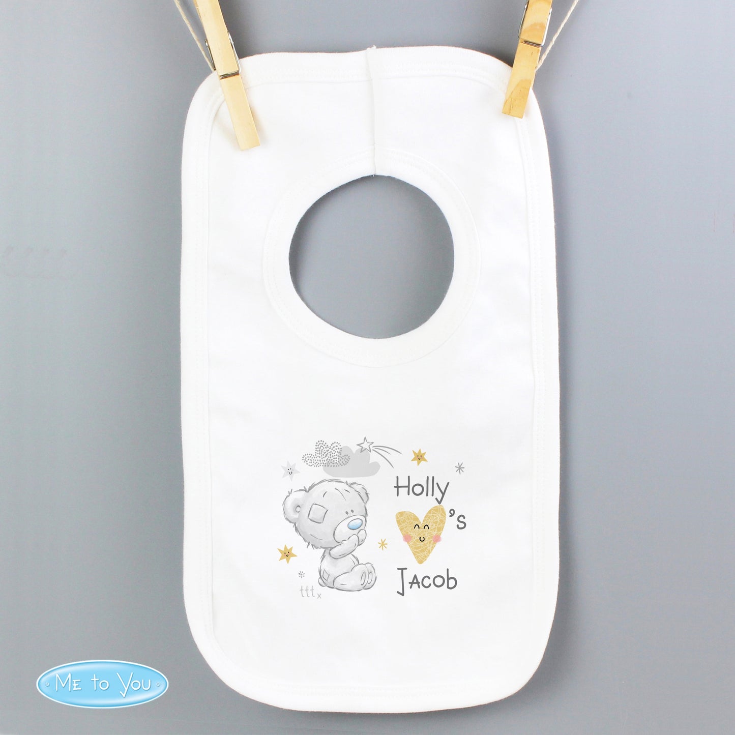 Personalised Tiny Tatty Teddy I Heart Baby Bib: 8 - Baby Clothing
