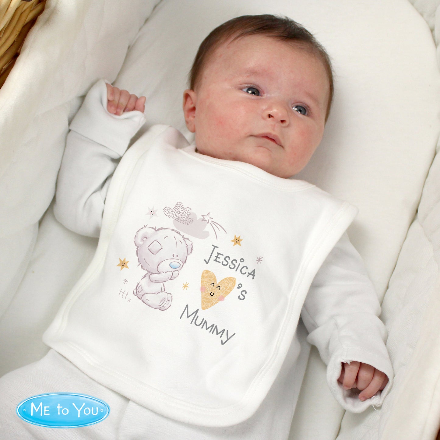 Personalised Tiny Tatty Teddy I Heart Baby Bib: 1 - Baby Clothing