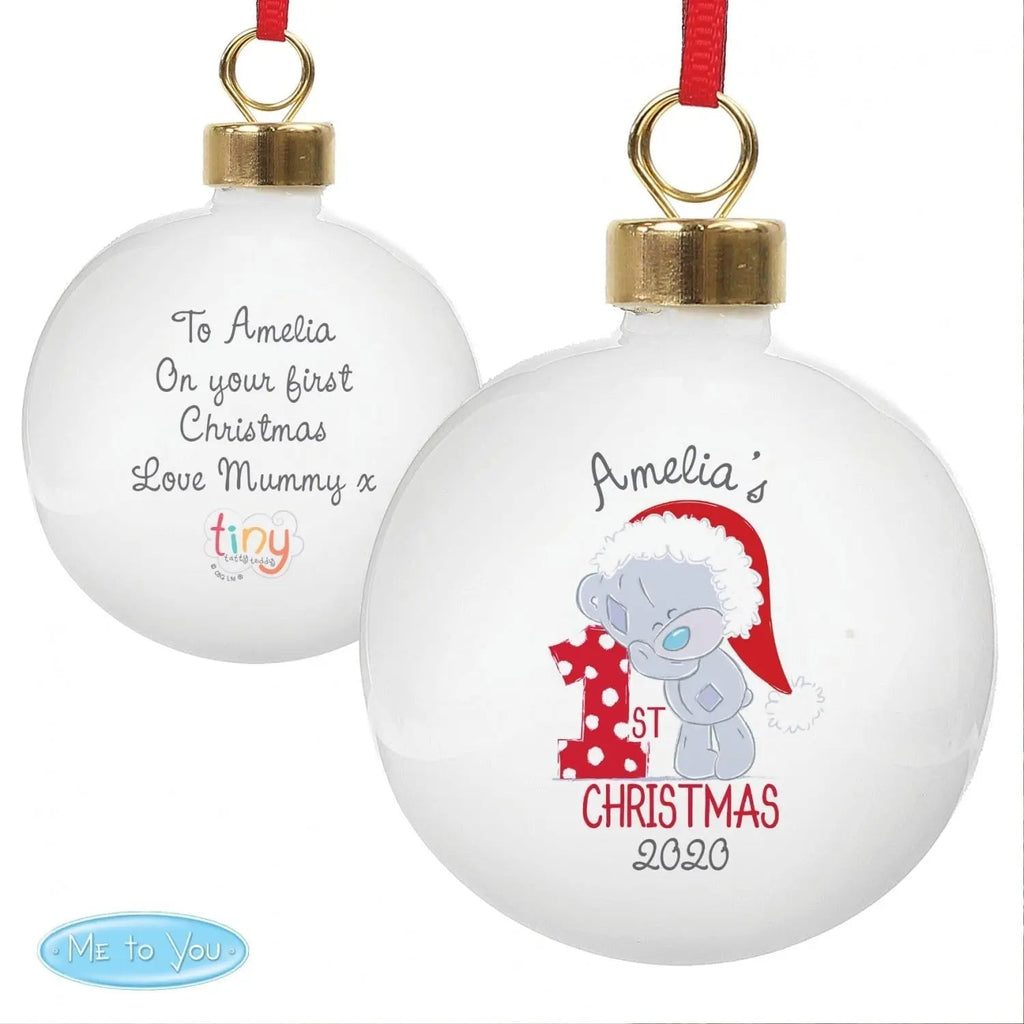Personalised Tiny Tatty Teddy ’My 1st Christmas’ Bauble - Shop Christmas Baubles At Gift Moments - 4