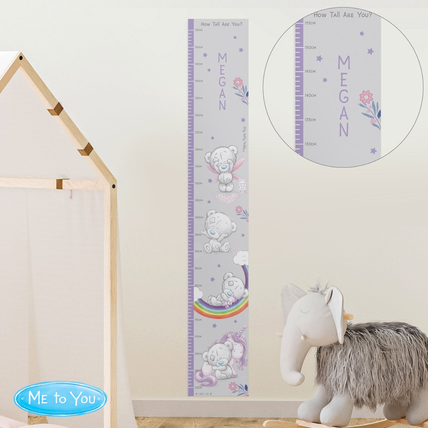 Personalised Tiny Tatty Teddy Unicorn Height Chart: 1 - Height Charts
