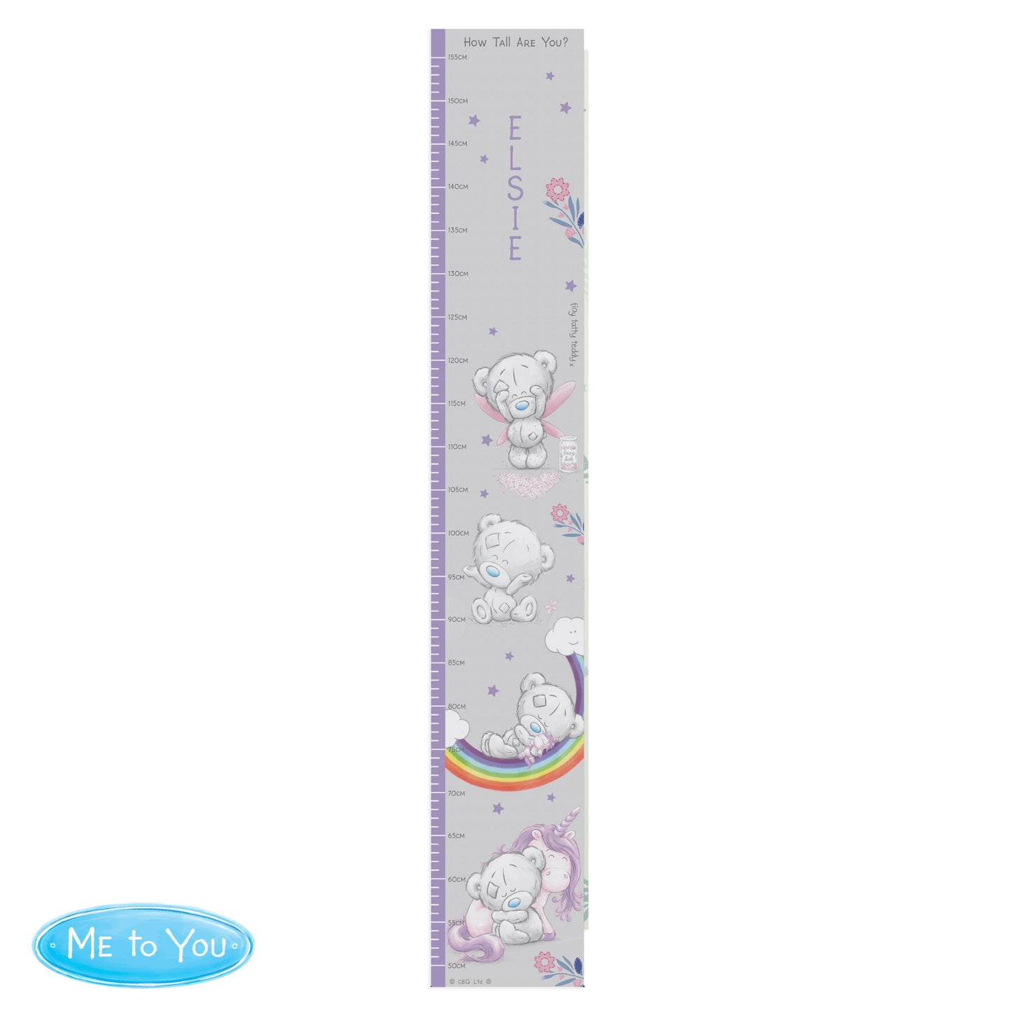 Personalised Tiny Tatty Teddy Unicorn Height Chart: 5 - Height Charts