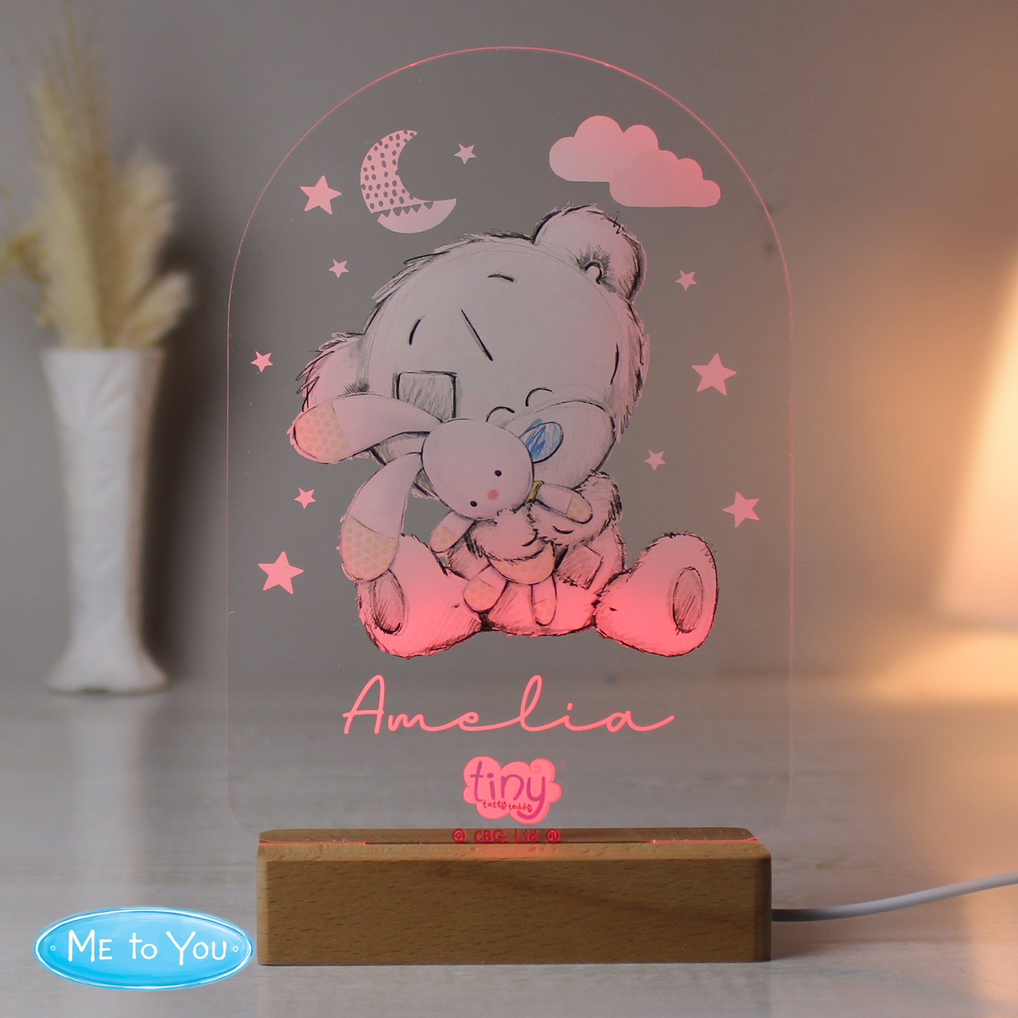 Personalised Tiny Tatty Teddy Wooden Based LED Light: 6 - LED Lighting